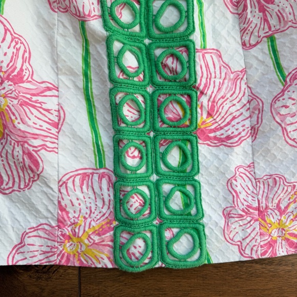 Lilly Pulitzer Angela Dress Resort White Clover Cup Strapless Size 0 Preowned - Picture 2 of 7